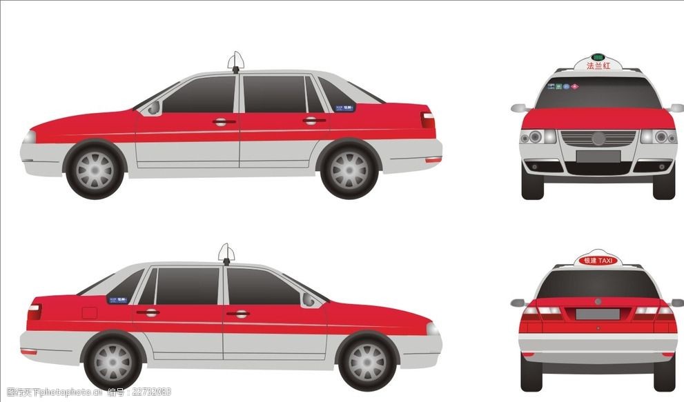 上海银建出租车颜色示意图