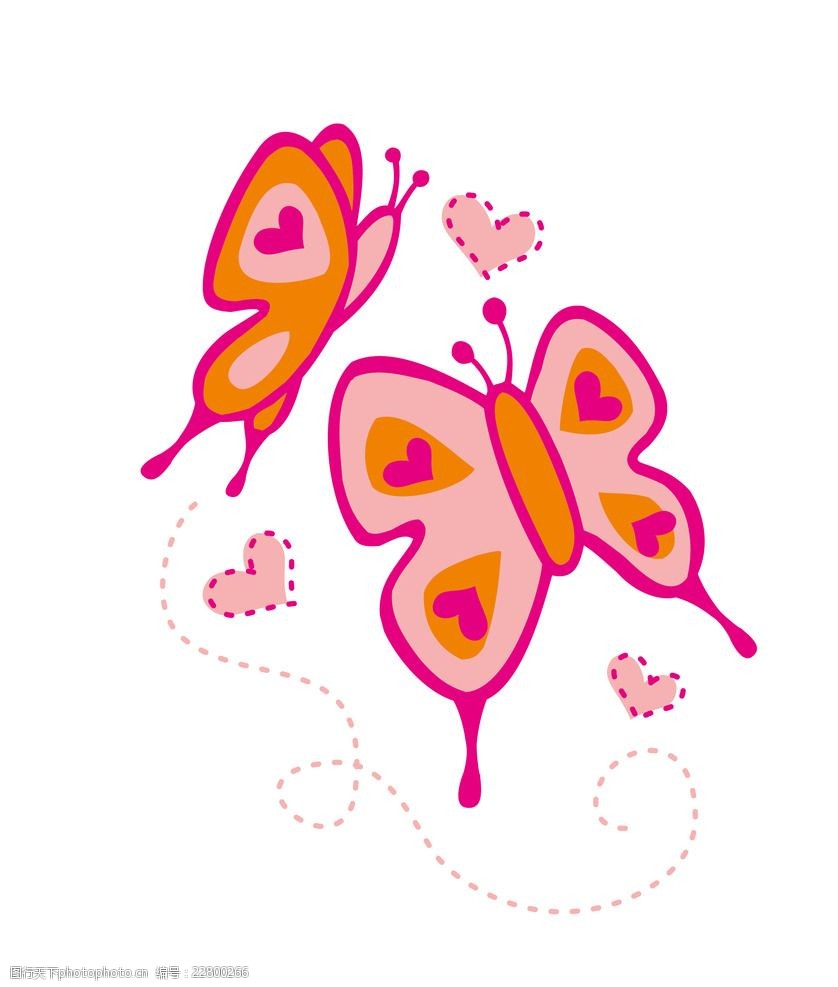 矢量卡通蝴蝶印花图案