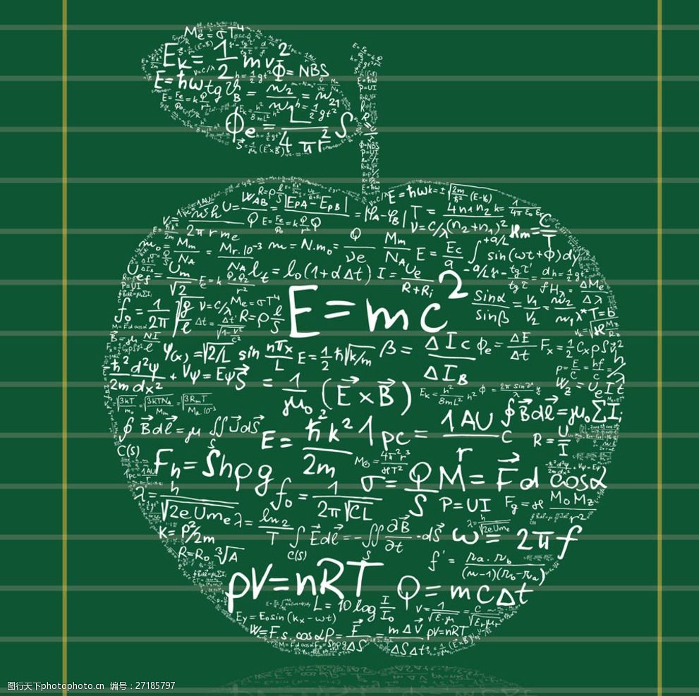 数学符号运算苹果形态背景