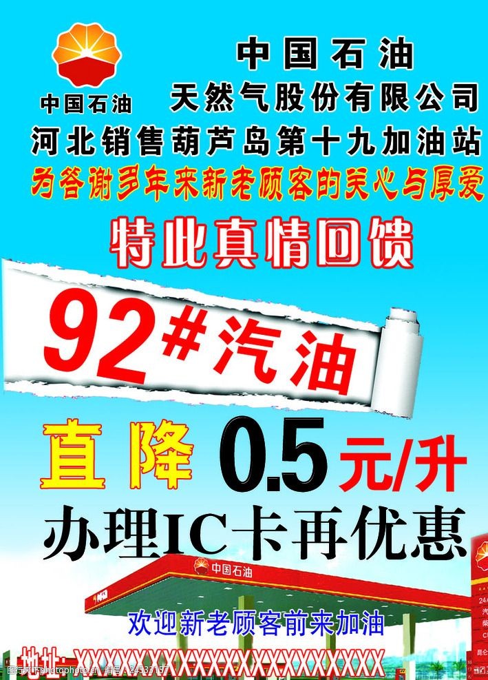 中国石油加油站促销宣传海报