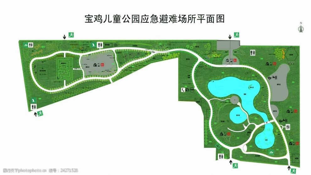 儿童公园应急避难场所平面图