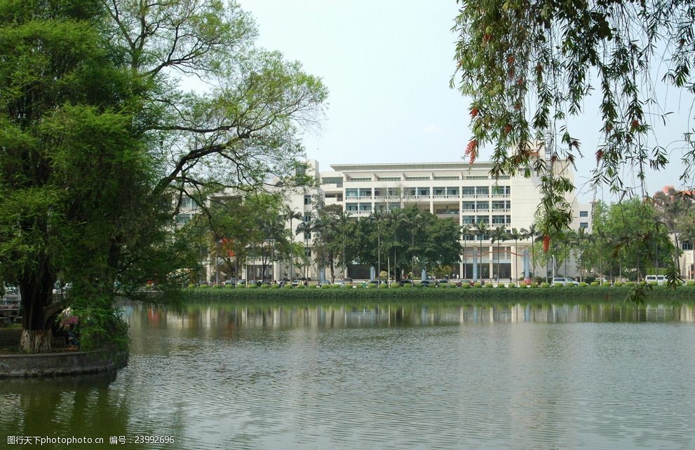 华南理工大学 西湖 校园风光 教学楼 湖光 摄影 自然景观 风景名胜