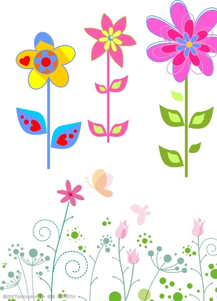 手绘花朵卡通花朵
