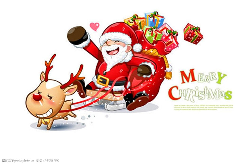 关键词:圣诞老人和雪橇矢量 圣诞老人 雪橇 麋鹿 礼物 卡通 圣诞节