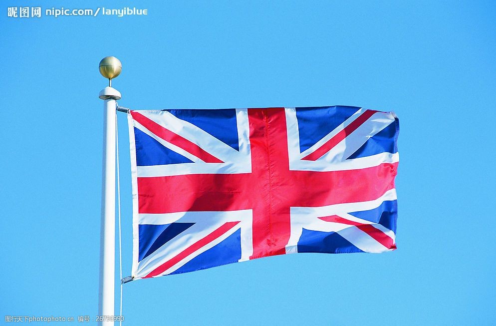 关键词:英国国旗 英国 国旗 旗帜 飘扬 旗杆 天空 文化艺术 其他 摄影