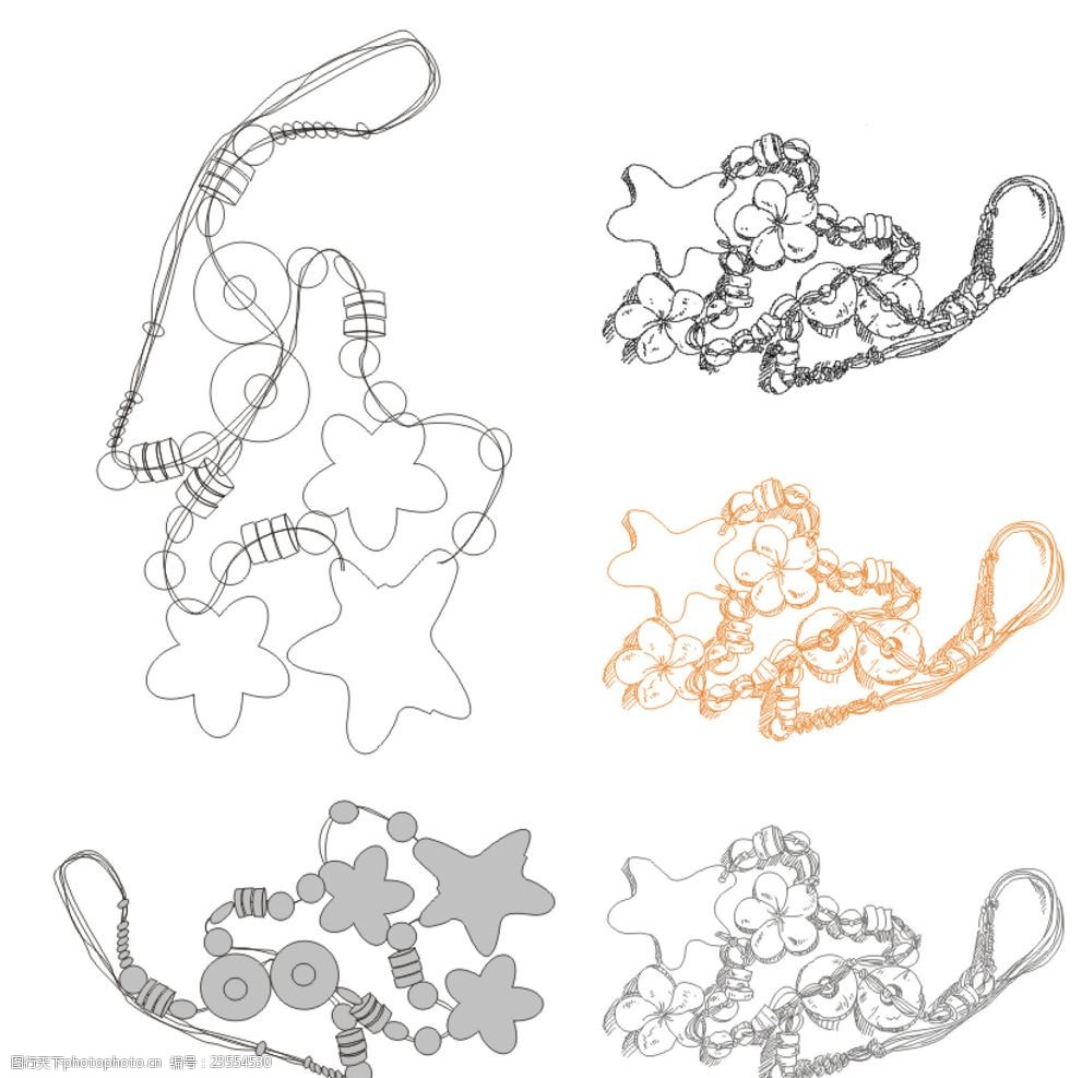 挂链饰品线稿