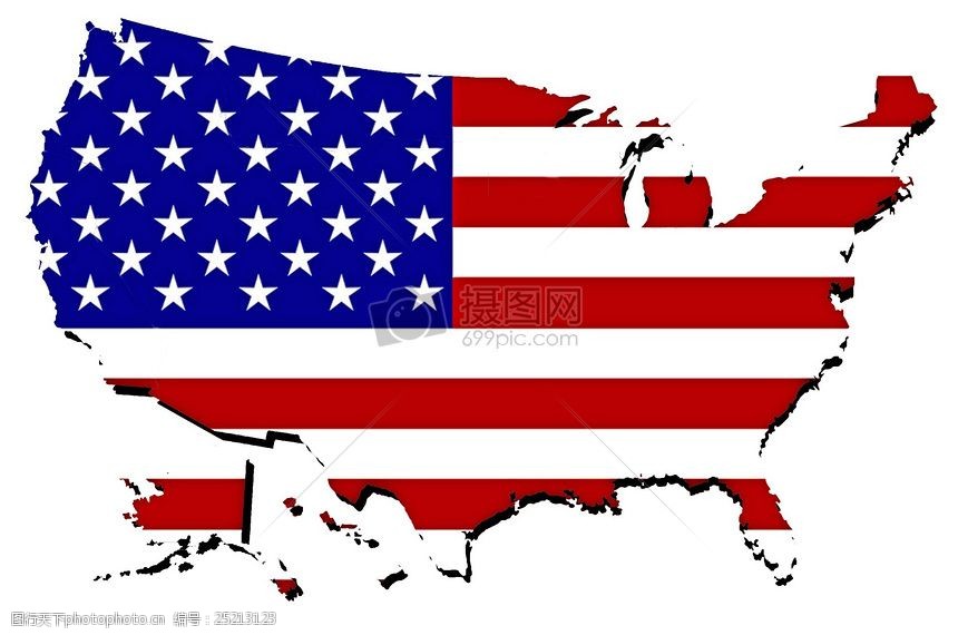 美国国旗背景地图