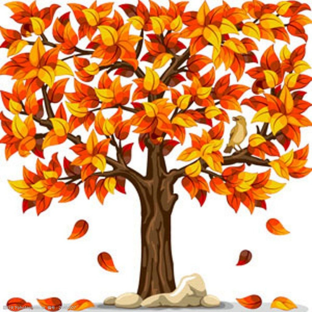 关键词:褐色的大树正在掉落树叶图图标 秋季 秋天 分支 棕色 叶 树