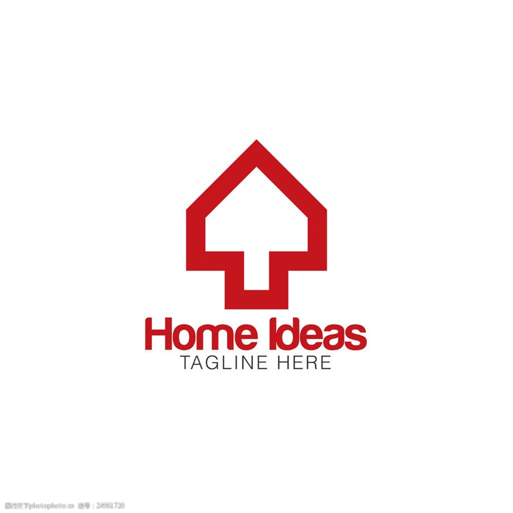 关键词:红色房屋别墅标志 logo大全 标识 标志 企业logo 商标 设计