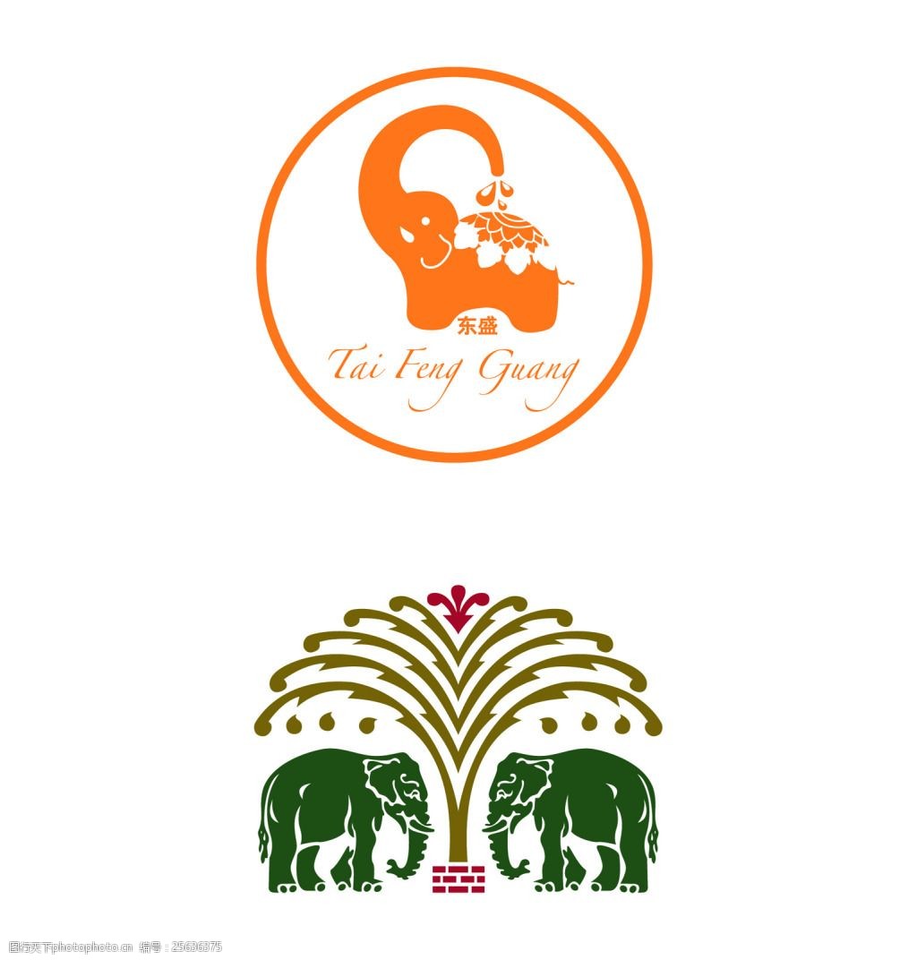 泰国风格大象图形设计