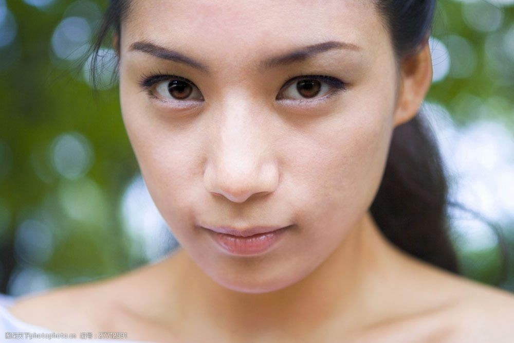 可爱女生面部特写图片