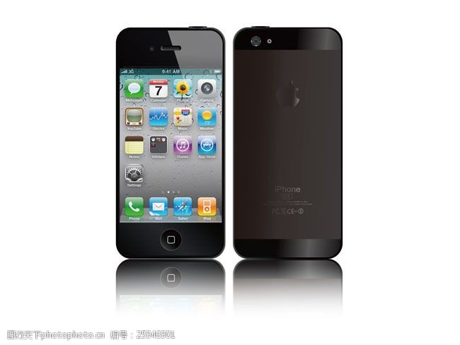 苹果5代手机展示PSD素材