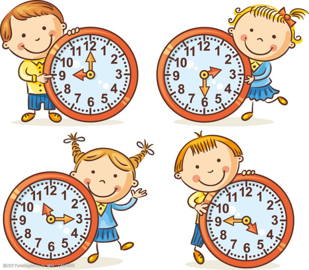时间钟表与儿童漫画