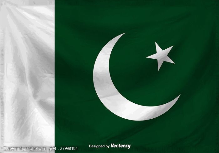 巴基斯坦矢量背景国旗