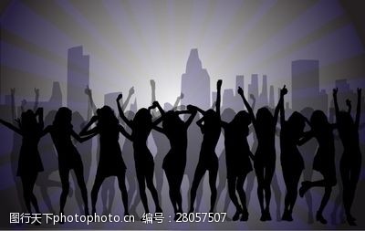城市背景的舞蹈女孩