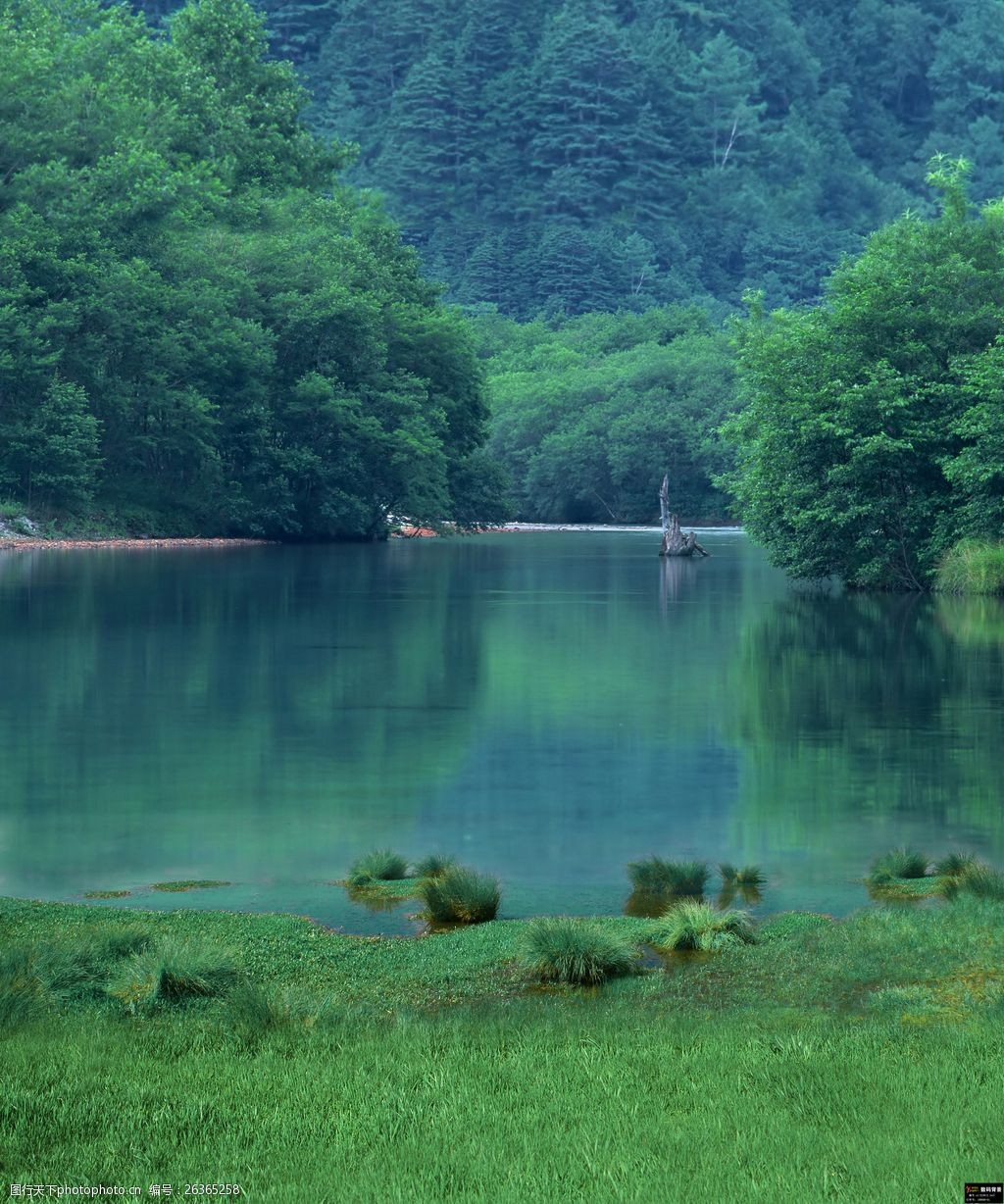 关键词:美丽的绿色山水风景图片素材下载 山脉 树木 湖泊 湖面 河水