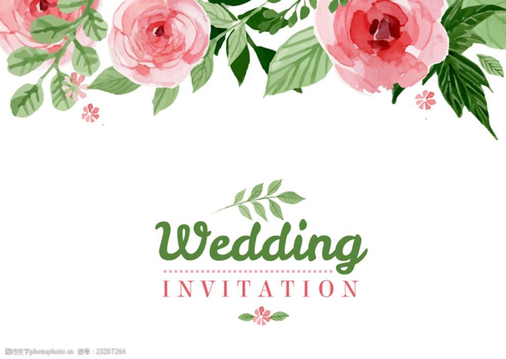 花卉婚礼邀请海报 花卉 婚礼 邀请 wedding 婚庆背景 设计 广告设计