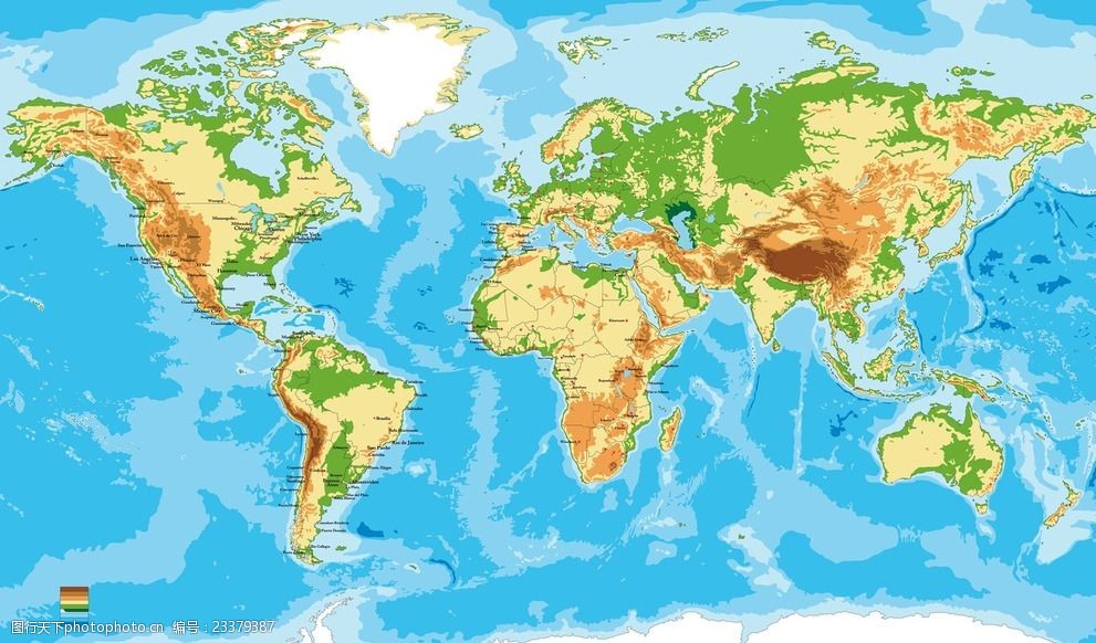 世界版图地理设计矢量素材