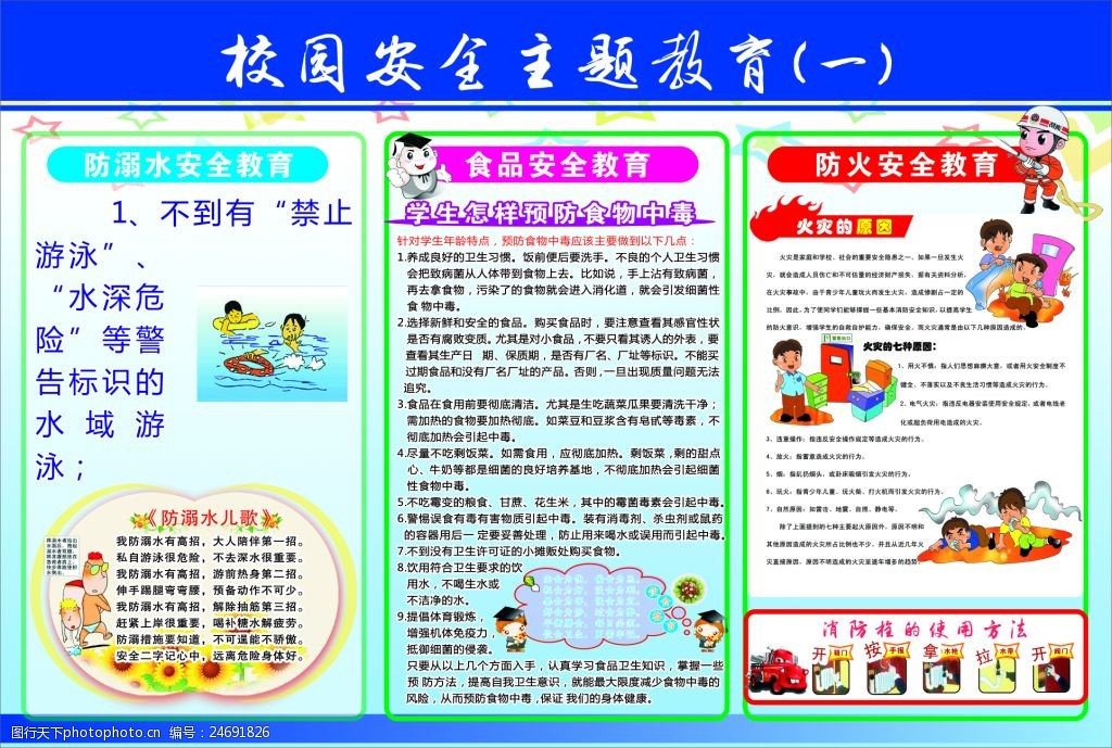校园安全教育防溺水防火食品