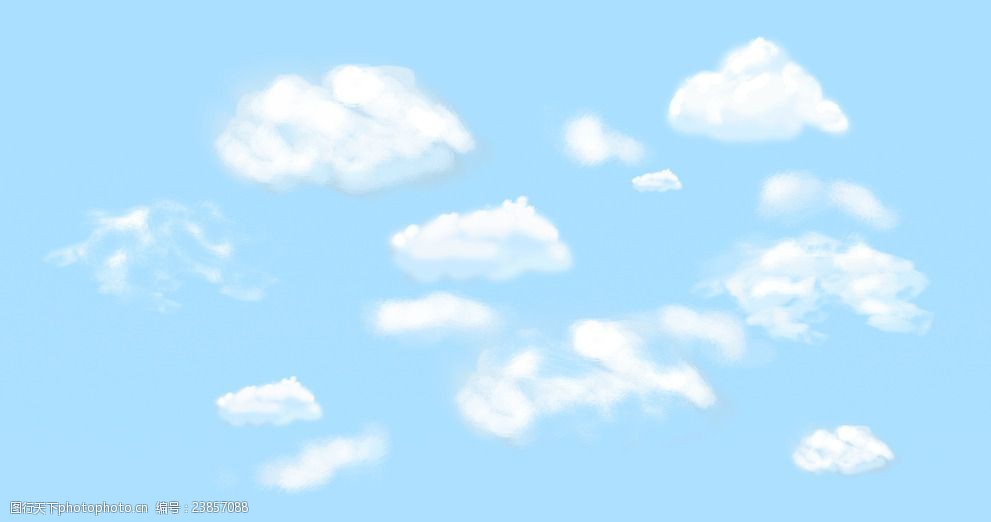 分层手绘蓝天白云 分层 psd 手绘 蓝天 白云 多种样式 设计 动漫动画