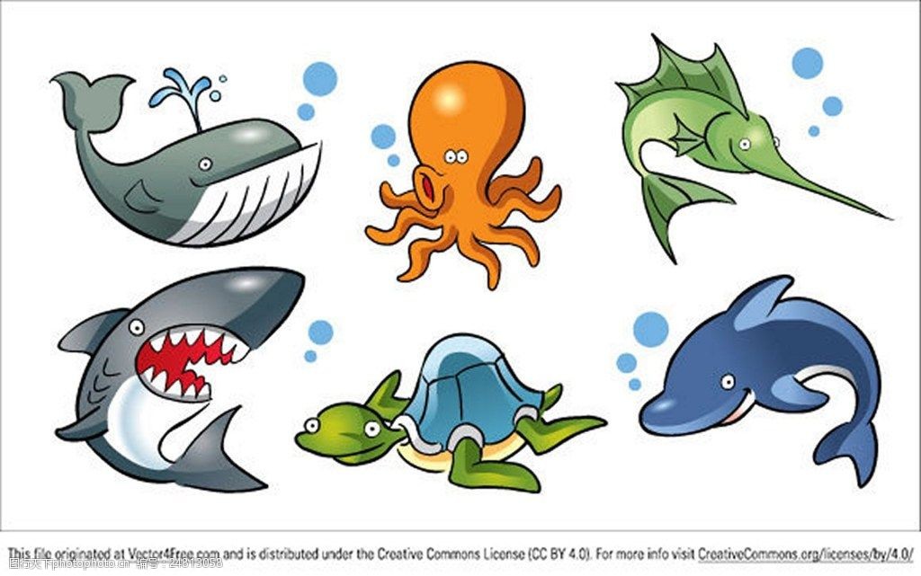 关键词:海底动物素材 动物 鲨鱼 八爪鱼 乌龟 鱼 海鲜 矢量图
