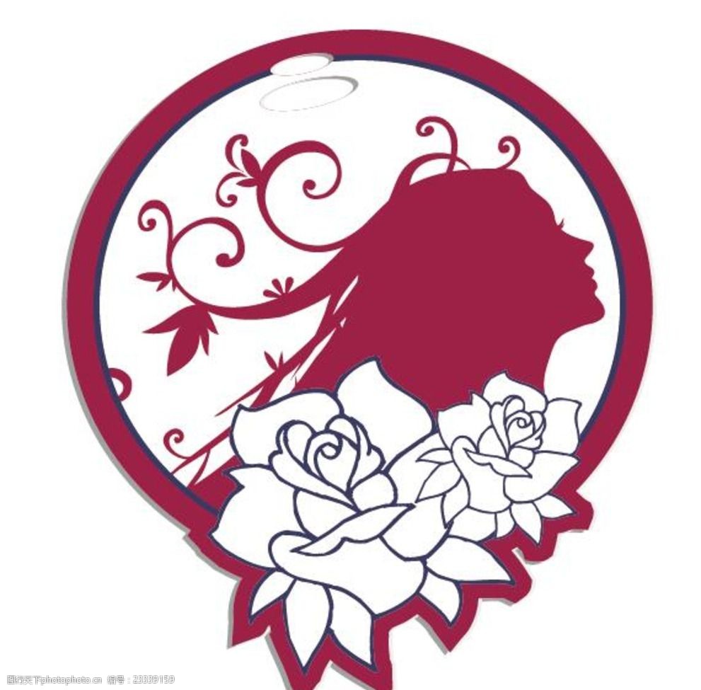 玫瑰花女性贴纸