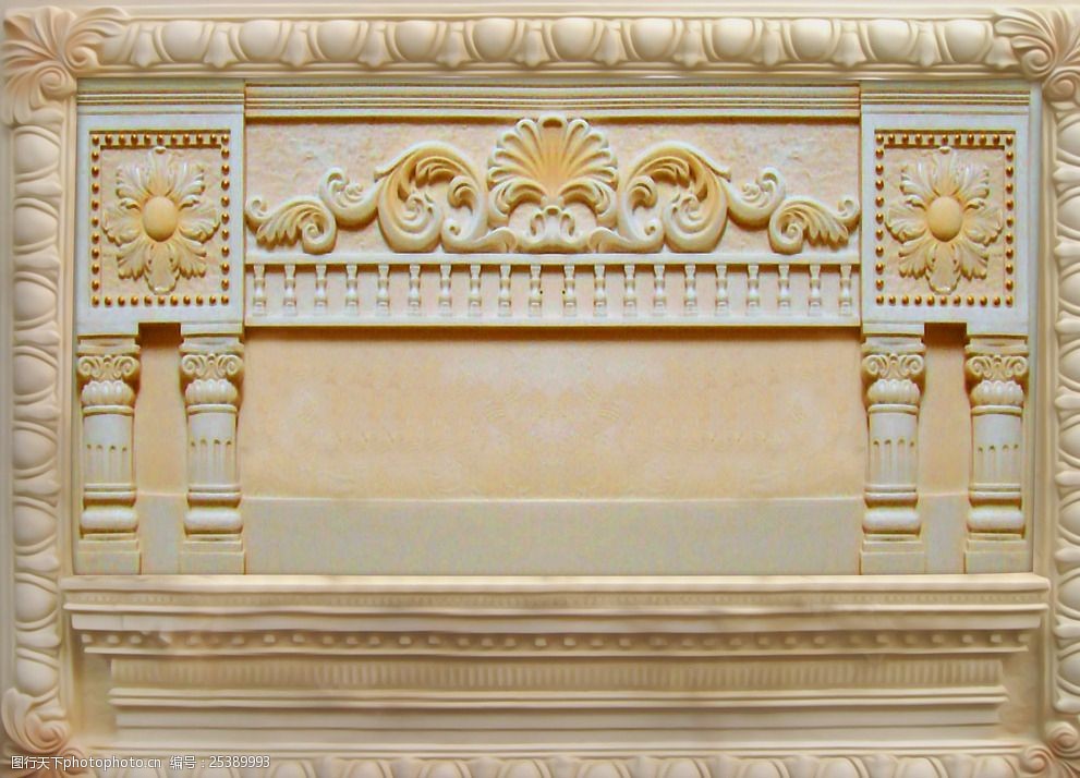 欧式花纹砂岩浮雕背景墙