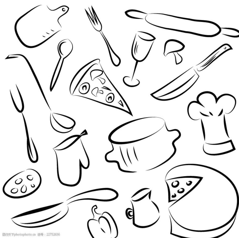 简笔画厨具简单图片