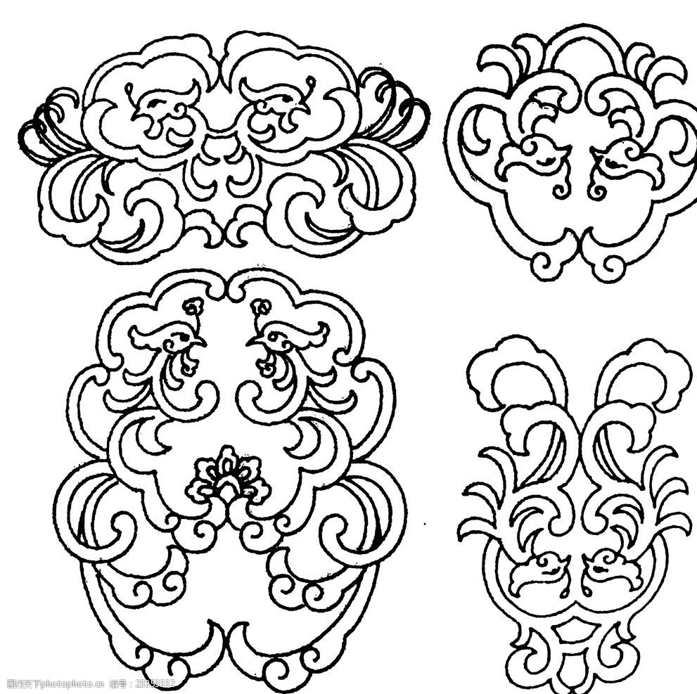 中国龙凤纹古典龙凤纹龙纹底