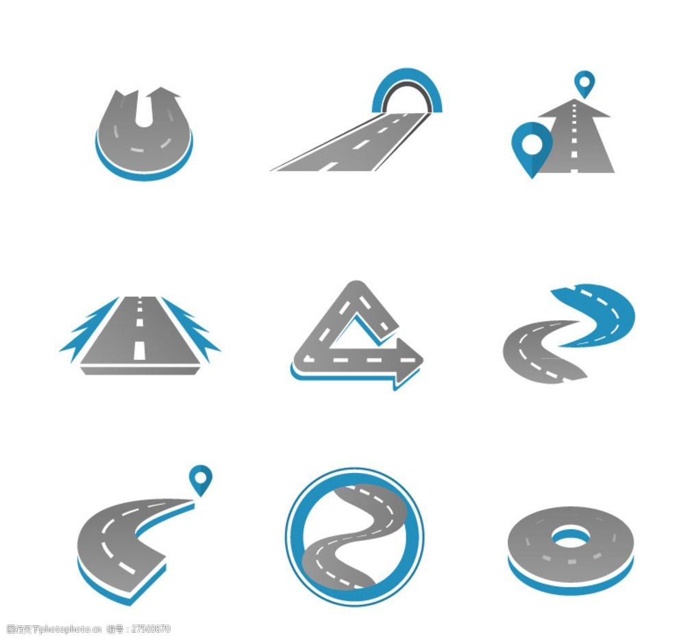 创意公路图标矢量素材