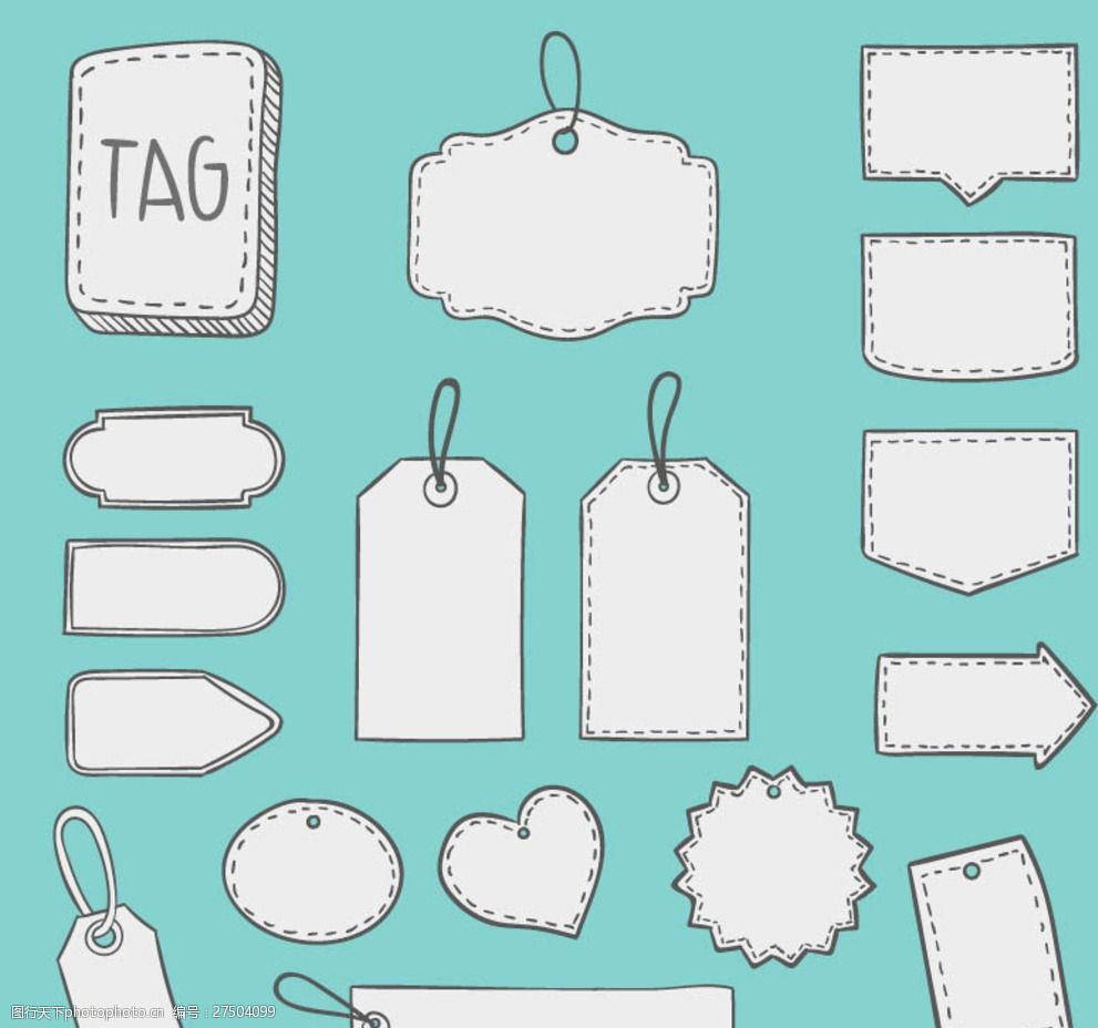 手绘空白吊牌
