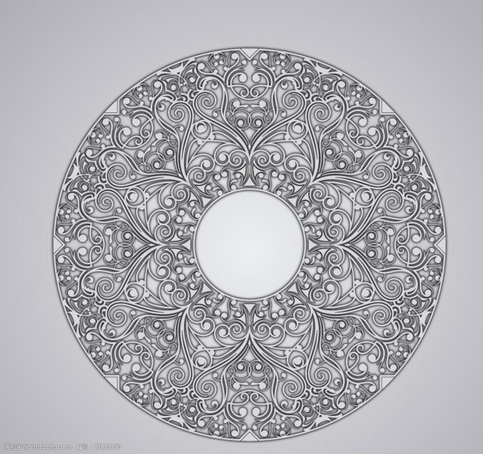 质感花纹圆环矢量素材