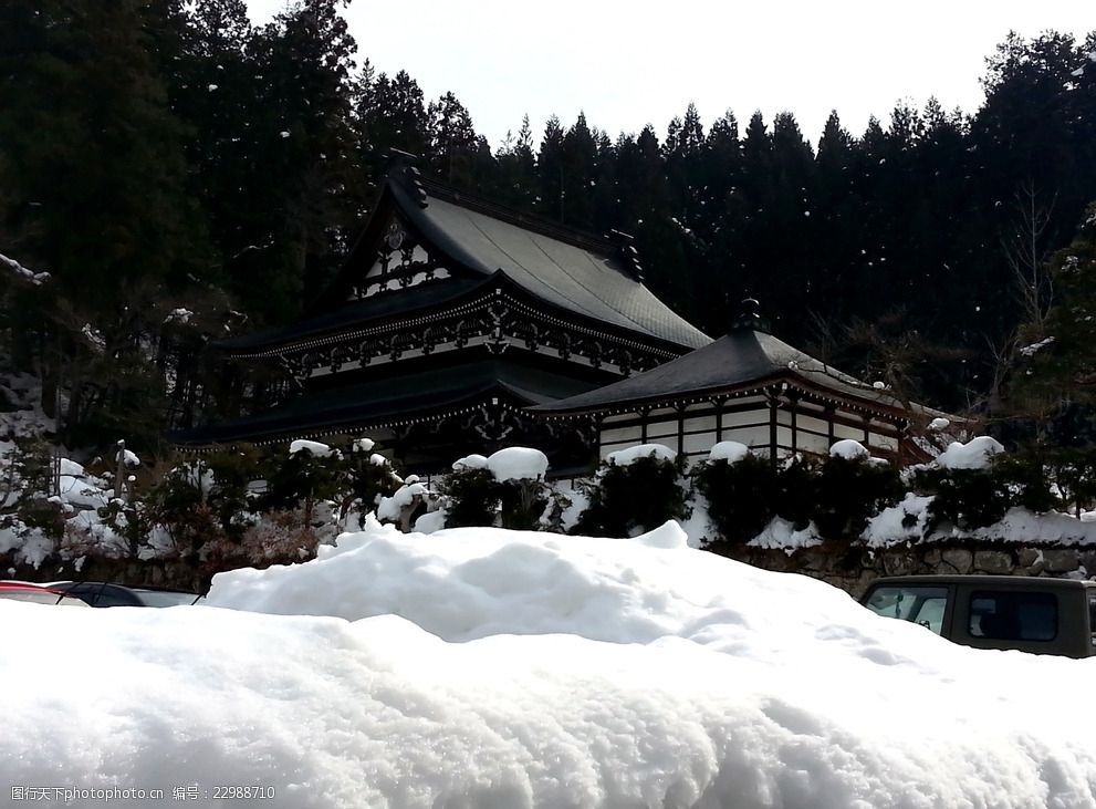 日本古建築雪景