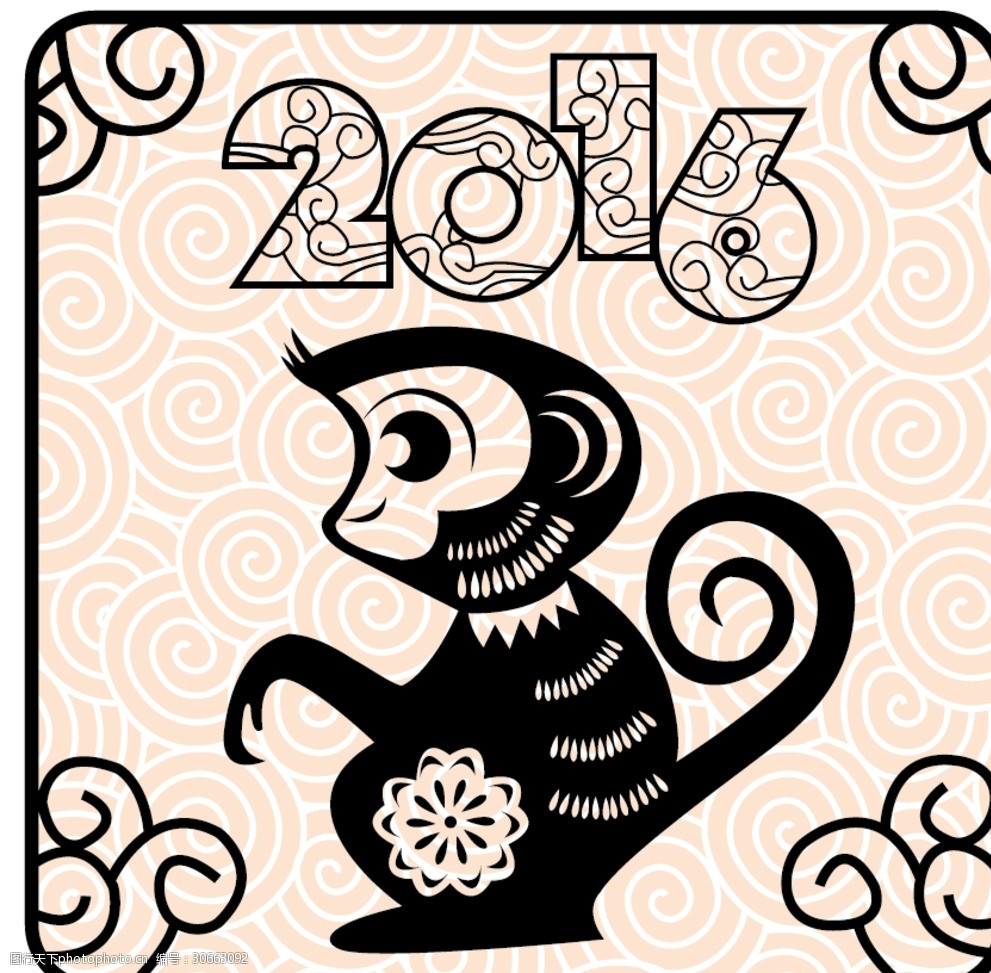 2016猴年贺卡