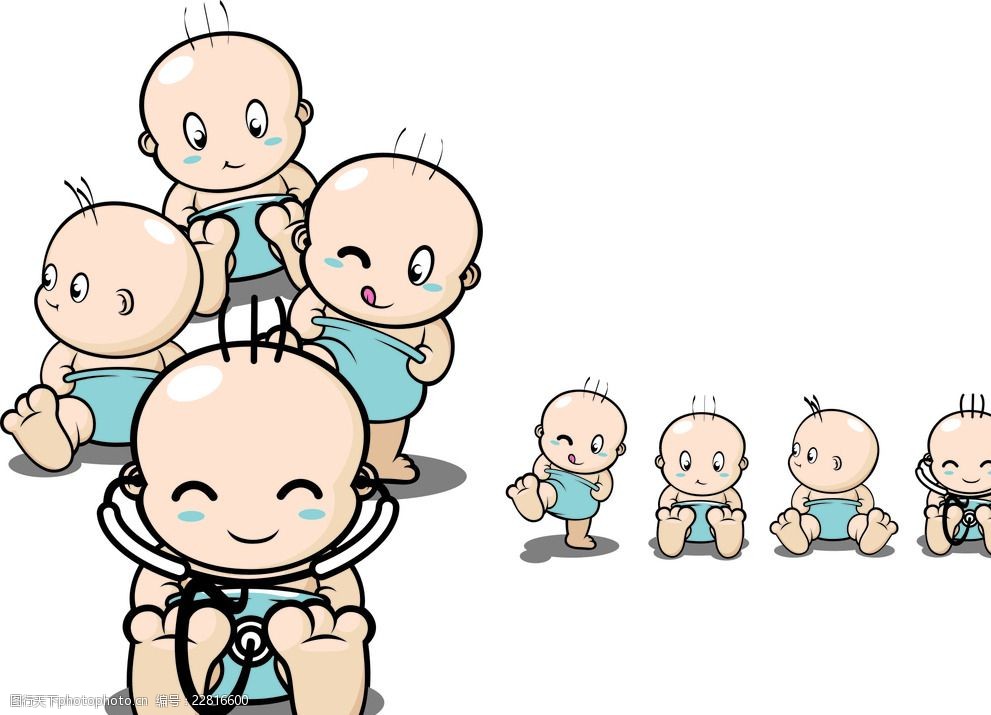 可爱卡通宝宝矢量素材