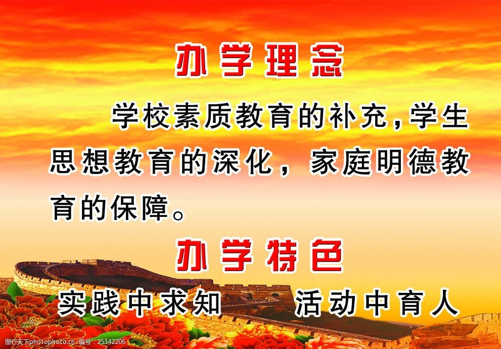 学校展板办学理念