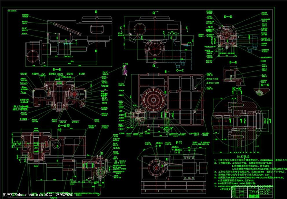 動力機裝配圖cad機械圖紙