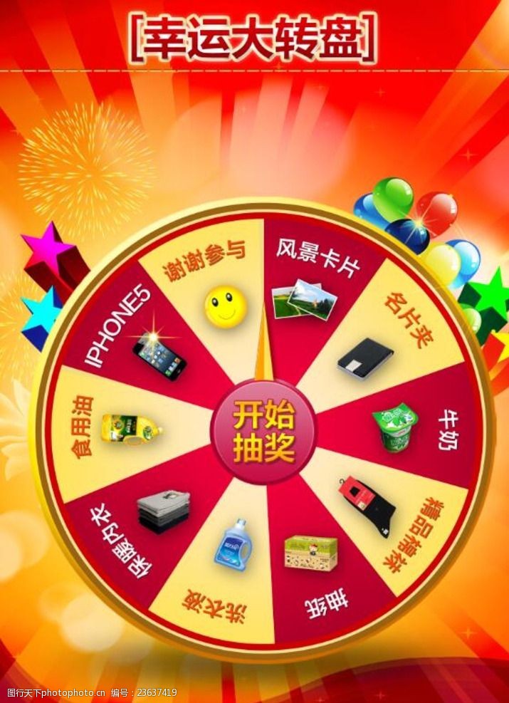 幸运大转盘抽奖psd海报