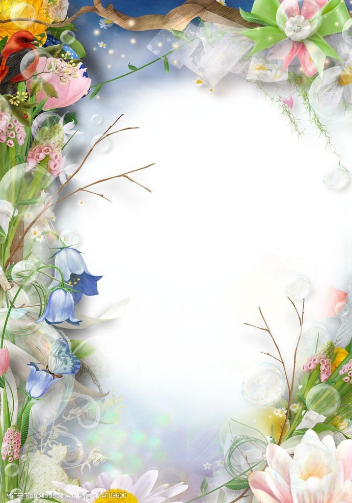 设计图库 底纹边框 边框相框 关键词:高清鲜花相框装饰框架 鲜花相框