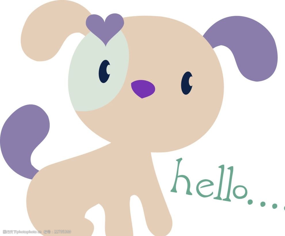 矢量卡通小狗印花图案图片-图行天下图库