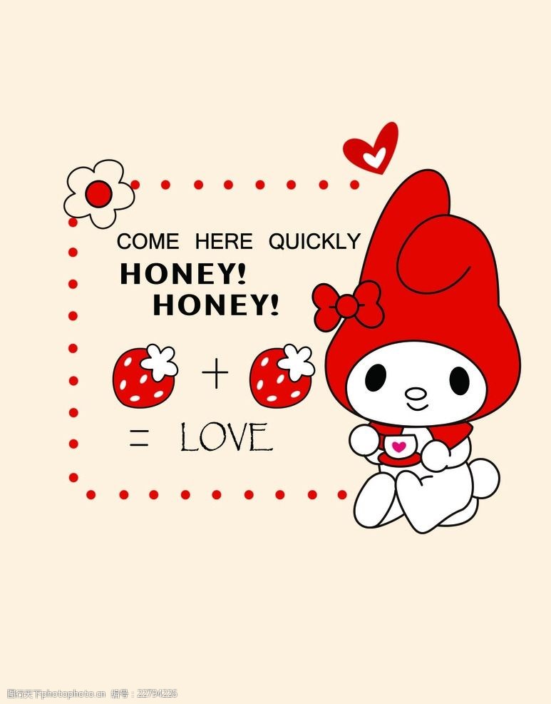 矢量卡通兔子印花图案