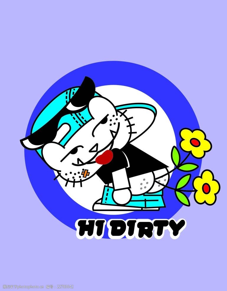 矢量卡通小猫印花图案