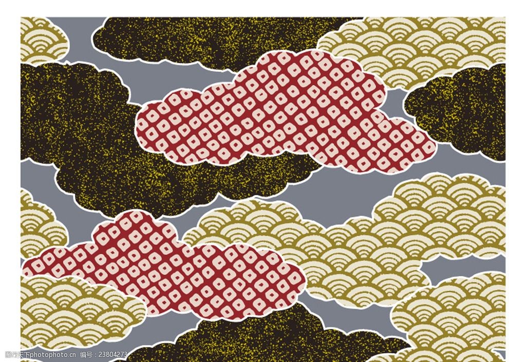 日式层叠云纹