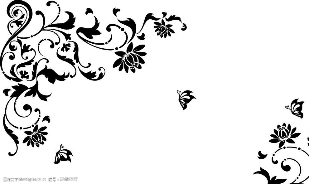 硅藻泥矢量图对角花花矢量