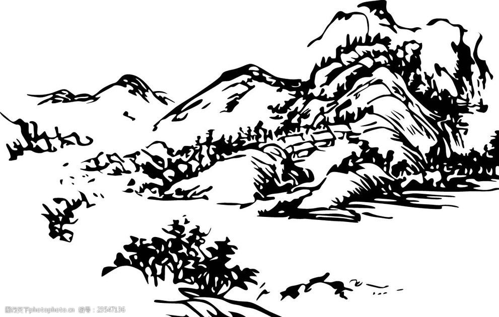 关键词:山矢量线条图 ai山 山水风景 源文件 茶叶包装素材 包装素材