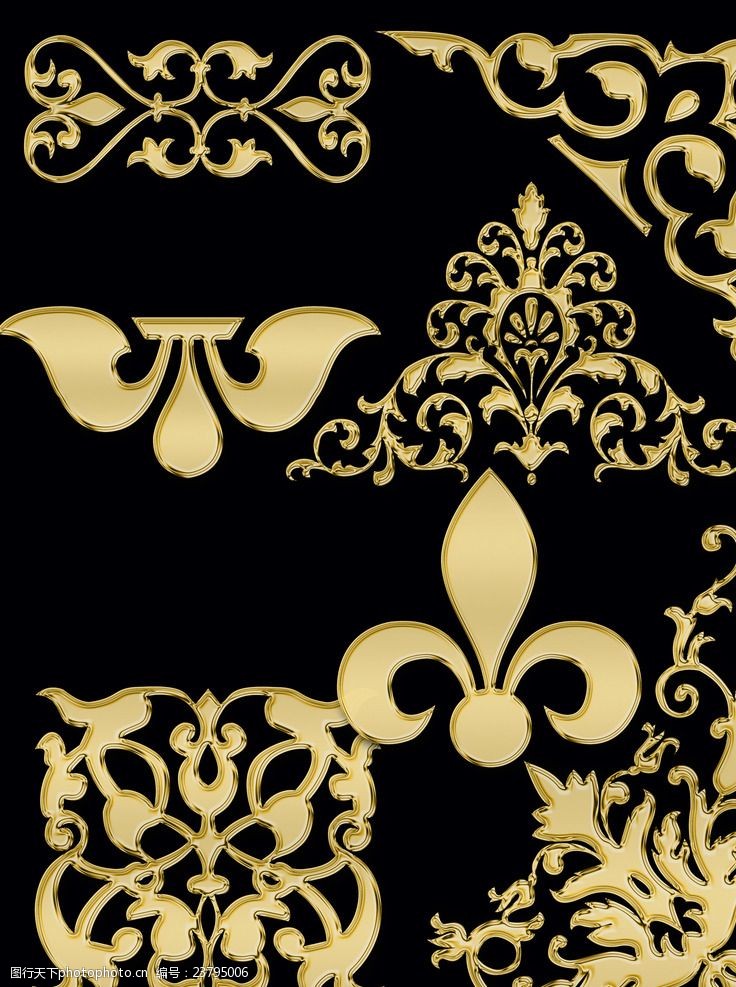 欧式金色花纹