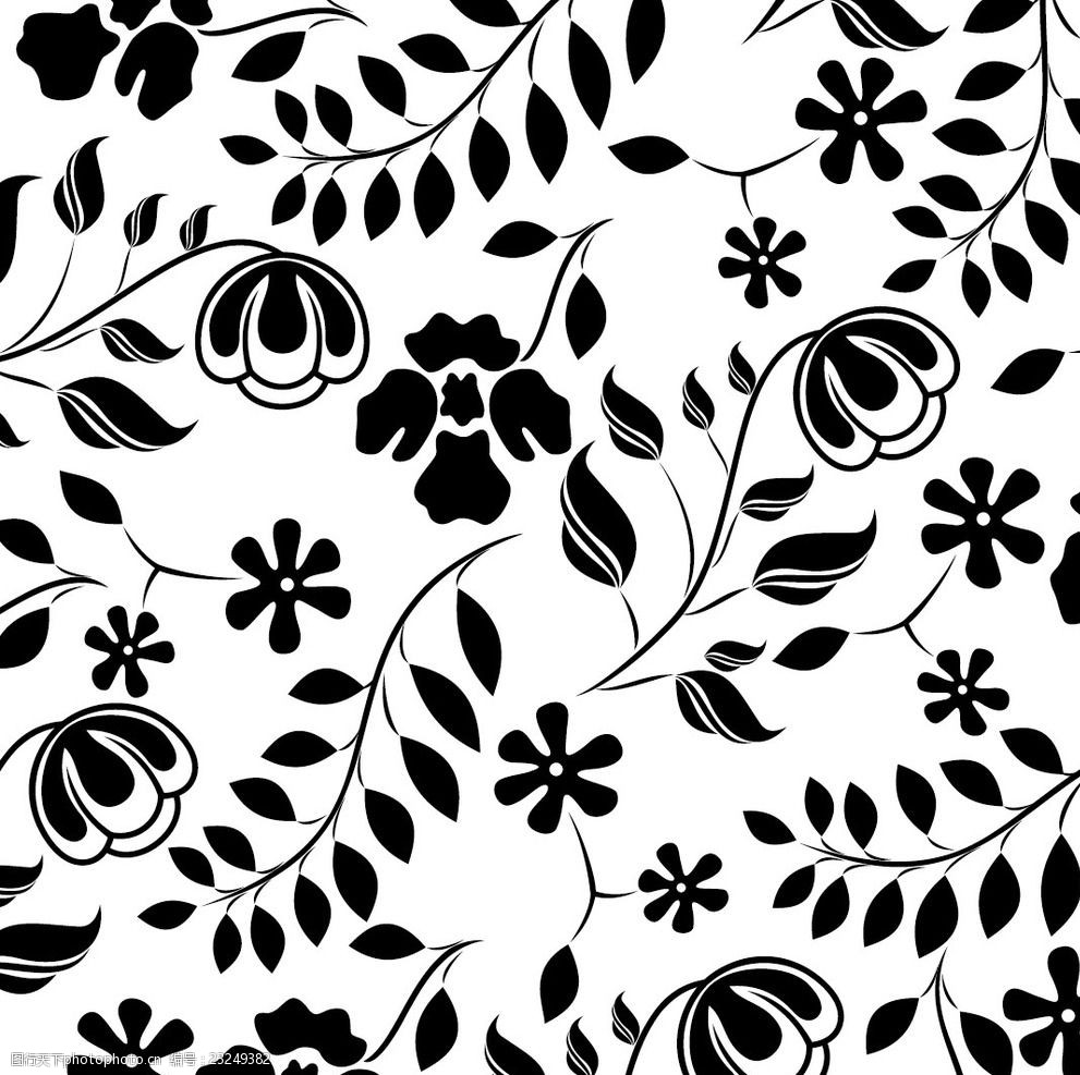 矢量黑白花纹背景底纹