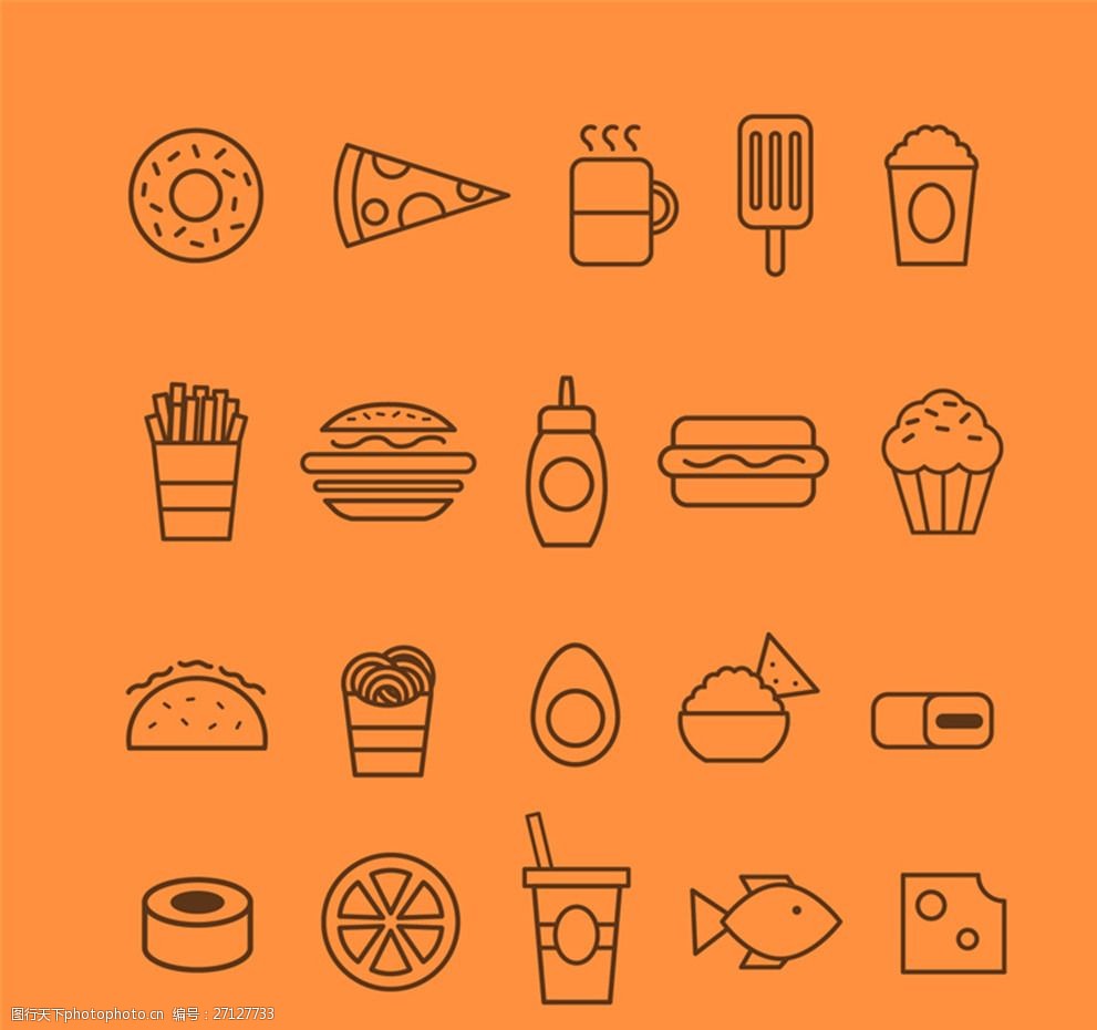 20款创意食物图标矢量素材