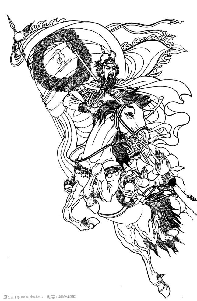 古代将军插画素材