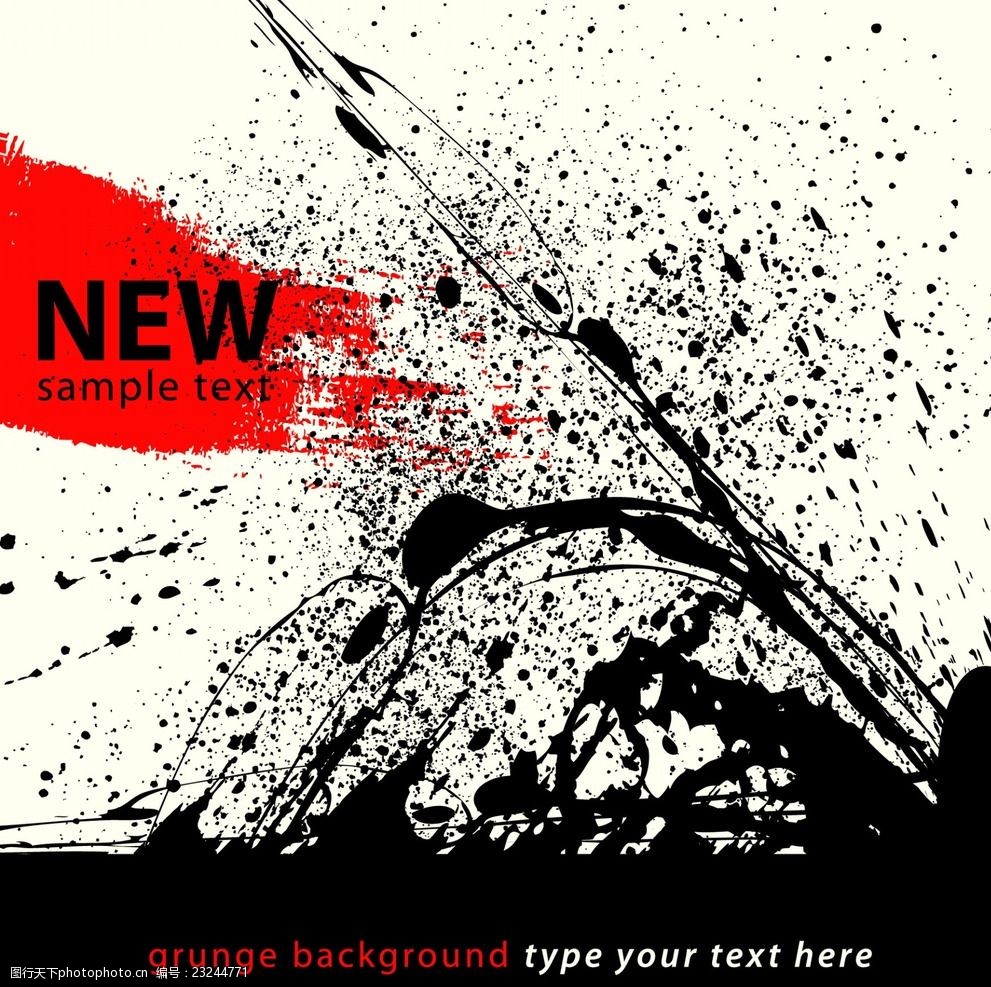 矢量黑白泼墨炫酷底纹背景